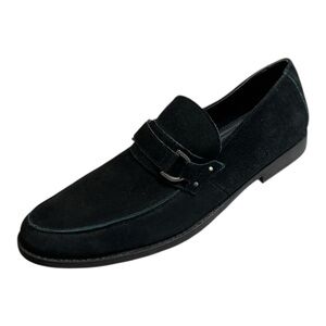Mark Anthony Maatonio Navy Blue Suede Loafers with Silver Buckle Men’s Size 12